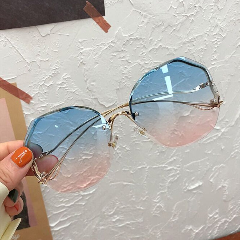 Lunettes de soleil rondes irrégulières pour femmes