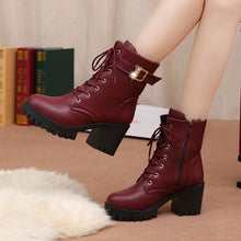 Charger l&#39;image dans la galerie, Lumens-Bottes à femmes à lacets et boucle
