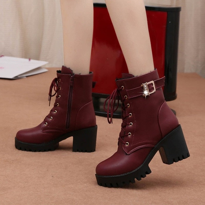 Lumens-Bottes à femmes à lacets et boucle